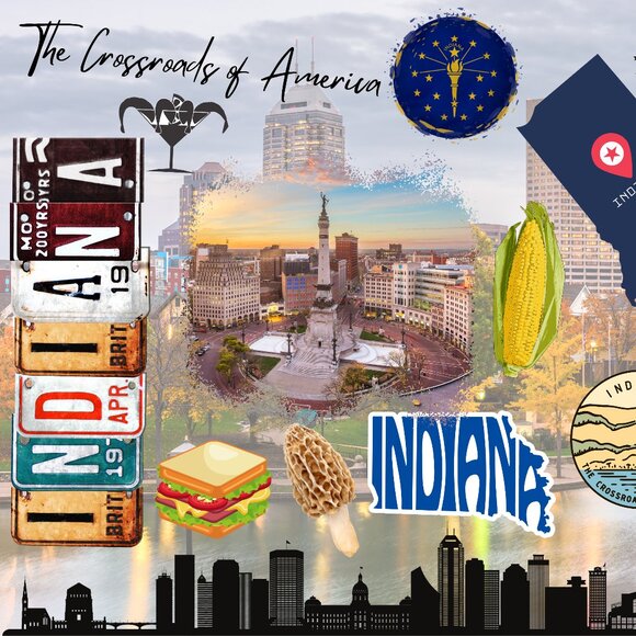 Indiana Tumbler, Indiana State Cup, Indiana Souvenir, 20oz Skinny Tumbler - Picture 2 of 7